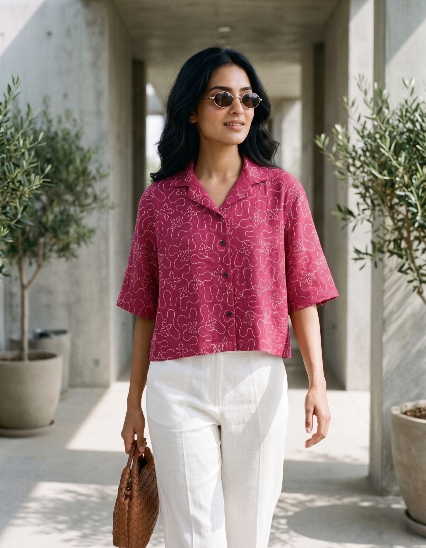 Cherry Flux Cropped Shirt