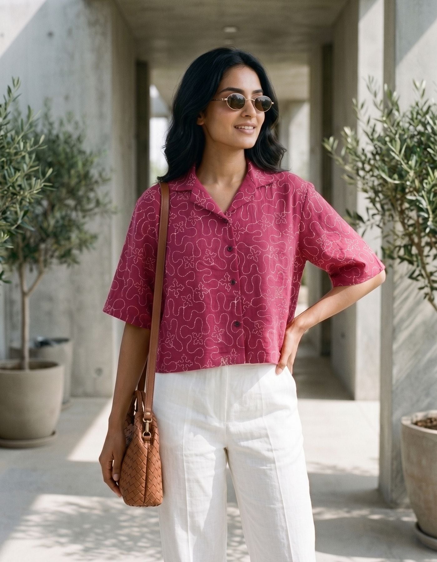 Cherry Flux Cropped Shirt